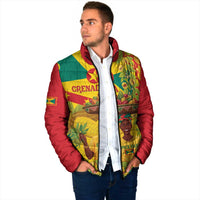 Personalized Grenada Spicemas 2025 Padded Jacket Spice Isle Nutmeg Cocoa Pod - Wonder Print Shop