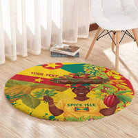 Personalized Grenada Spicemas 2025 Round Carpet Spice Isle Nutmeg Cocoa Pod - Wonder Print Shop