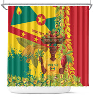 Personalized Grenada Spicemas 2025 Shower Curtain Spice Isle Nutmeg Cocoa Pod - Wonder Print Shop