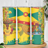 Personalized Grenada Spicemas 2025 Skinny Tumbler Spice Isle Nutmeg Cocoa Pod - Wonder Print Shop