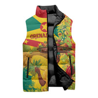 Personalized Grenada Spicemas 2025 Sleeveless Puffer Jacket Spice Isle Nutmeg Cocoa Pod - Wonder Print Shop