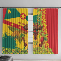Personalized Grenada Spicemas 2025 Window Curtain Spice Isle Nutmeg Cocoa Pod - Wonder Print Shop