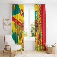 Personalized Grenada Spicemas 2025 Window Curtain Spice Isle Nutmeg Cocoa Pod - Wonder Print Shop