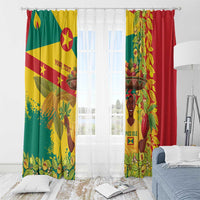 Personalized Grenada Spicemas 2025 Window Curtain Spice Isle Nutmeg Cocoa Pod - Wonder Print Shop