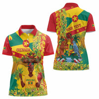 Personalized Grenada Spicemas 2025 Women Polo Shirt Spice Isle Nutmeg Cocoa Pod - Wonder Print Shop