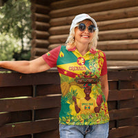 Personalized Grenada Spicemas 2025 Women Polo Shirt Spice Isle Nutmeg Cocoa Pod - Wonder Print Shop