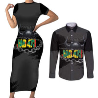 Grenada Jab Jab 473 Couples Matching Short Sleeve Bodycon Dress and Long Sleeve Button Shirt Spicemas Festival Chain Grunge Style - Wonder Print Shop