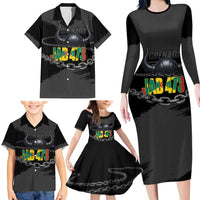 Grenada Jab Jab 473 Family Matching Long Sleeve Bodycon Dress and Hawaiian Shirt Spicemas Festival Chain Grunge Style - Wonder Print Shop