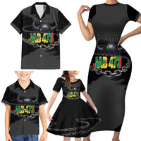 Grenada Jab Jab 473 Family Matching Short Sleeve Bodycon Dress and Hawaiian Shirt Spicemas Festival Chain Grunge Style - Wonder Print Shop