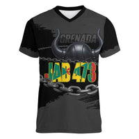 Grenada Jab Jab 473 Women V-Neck T-Shirt Spicemas Festival Chain Grunge Style - Wonder Print Shop