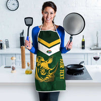 South Africa Rugby Custom Apron Springboks Kente Rhino Symbol - Wonder Print Shop