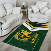 South Africa Rugby Custom Area Rug Springboks Kente Rhino Symbol - Wonder Print Shop