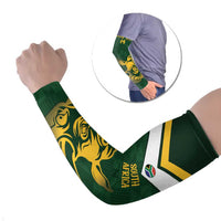 South Africa Rugby Custom Arm Sleeves Springboks Kente Rhino Symbol - Wonder Print Shop