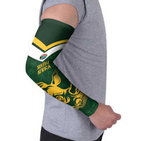 South Africa Rugby Custom Arm Sleeves Springboks Kente Rhino Symbol - Wonder Print Shop