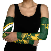 South Africa Rugby Custom Arm Sleeves Springboks Kente Rhino Symbol - Wonder Print Shop