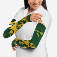 South Africa Rugby Custom Arm Sleeves Springboks Kente Rhino Symbol - Wonder Print Shop
