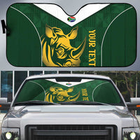 South Africa Rugby Custom Auto Sun Shade Springboks Kente Rhino Symbol - Wonder Print Shop