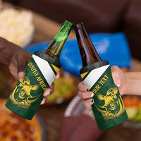 South Africa Rugby Custom 4 in 1 Can Cooler Tumbler Springboks Kente Rhino Symbol - Wonder Print Shop