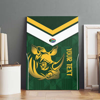 South Africa Rugby Custom Canvas Wall Art Springboks Kente Rhino Symbol - Wonder Print Shop