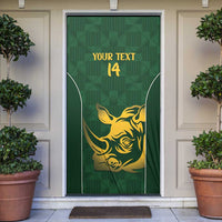 South Africa Rugby Custom Door Cover Springboks Kente Rhino Symbol - Wonder Print Shop
