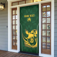 South Africa Rugby Custom Door Cover Springboks Kente Rhino Symbol - Wonder Print Shop