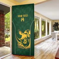 South Africa Rugby Custom Door Cover Springboks Kente Rhino Symbol - Wonder Print Shop