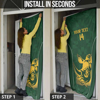 South Africa Rugby Custom Door Cover Springboks Kente Rhino Symbol - Wonder Print Shop