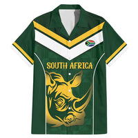 South Africa Rugby Custom Family Matching Mermaid Dress and Hawaiian Shirt Springboks Kente Rhino Symbol - Wonder Print Shop