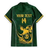 South Africa Rugby Custom Family Matching Mermaid Dress and Hawaiian Shirt Springboks Kente Rhino Symbol - Wonder Print Shop