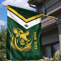 South Africa Rugby Custom Garden Flag Springboks Kente Rhino Symbol - Wonder Print Shop