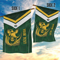 South Africa Rugby Custom Garden Flag Springboks Kente Rhino Symbol - Wonder Print Shop