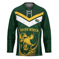South Africa Rugby Custom Hockey Jersey Springboks Kente Rhino Symbol - Wonder Print Shop