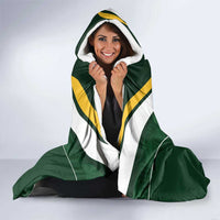 South Africa Rugby Custom Hooded Blanket Springboks Kente Rhino Symbol - Wonder Print Shop