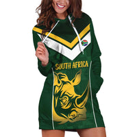 South Africa Rugby Custom Hoodie Dress Springboks Kente Rhino Symbol - Wonder Print Shop