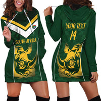 South Africa Rugby Custom Hoodie Dress Springboks Kente Rhino Symbol - Wonder Print Shop