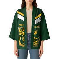 South Africa Rugby Custom Kimono Springboks Kente Rhino Symbol - Wonder Print Shop