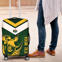South Africa Rugby Custom Luggage Cover Springboks Kente Rhino Symbol - Wonder Print Shop