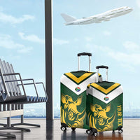 South Africa Rugby Custom Luggage Cover Springboks Kente Rhino Symbol - Wonder Print Shop