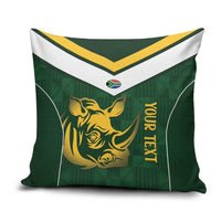 South Africa Rugby Custom Pillow Cover Springboks Kente Rhino Symbol - Wonder Print Shop