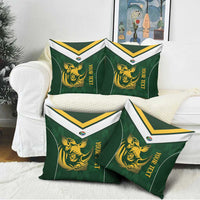 South Africa Rugby Custom Pillow Cover Springboks Kente Rhino Symbol - Wonder Print Shop