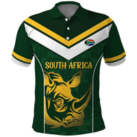 South Africa Rugby Custom Polo Shirt Springboks Kente Rhino Symbol - Wonder Print Shop