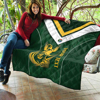 South Africa Rugby Custom Quilt Springboks Kente Rhino Symbol - Wonder Print Shop