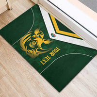 South Africa Rugby Custom Rubber Doormat Springboks Kente Rhino Symbol - Wonder Print Shop