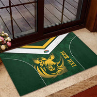 South Africa Rugby Custom Rubber Doormat Springboks Kente Rhino Symbol - Wonder Print Shop