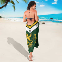 South Africa Rugby Custom Sarong Springboks Kente Rhino Symbol - Wonder Print Shop
