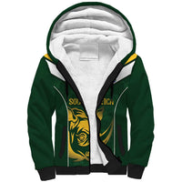 South Africa Rugby Custom Sherpa Hoodie Springboks Kente Rhino Symbol - Wonder Print Shop