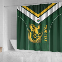 South Africa Rugby Custom Shower Curtain Springboks Kente Rhino Symbol - Wonder Print Shop