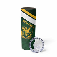 South Africa Rugby Custom Skinny Tumbler Springboks Kente Rhino Symbol - Wonder Print Shop