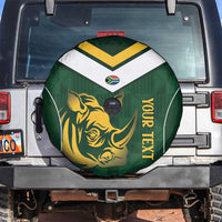 South Africa Rugby Custom Spare Tire Cover Springboks Kente Rhino Symbol - Wonder Print Shop