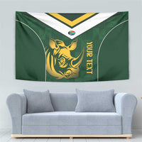 South Africa Rugby Custom Tapestry Springboks Kente Rhino Symbol - Wonder Print Shop